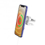 X19 magnetický držiak do auta do ventilačnej mriežky s bezdrôtovým nabíjaním pre iPhone - čierny