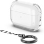 Transparentný obal s karabínou pre AirPods Pro 3 - modrý