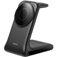 JOYROOM JR-W15 3v1 magnetický bezdrôtový stojan pre iPhone / Apple Watch / AirPods - 15W - čierny