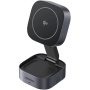 UGREEN Qi2 2v1 skladací magnetický bezdrôtový stojan pre iPhone / AirPods - 15W - tmavo šedý