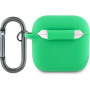 Lacoste Croc Logo silikónový obal s karabínou pre AirPods 4 / 5 - zelený