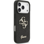 Guess Fixed Glitter 4G Metal Logo trblietavý kryt pre iPhone 17 Pro - čierny