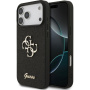 Guess Fixed Glitter 4G Metal Logo trblietavý kryt pre iPhone 17 Pro Max - čierny