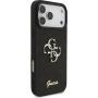 Guess Fixed Glitter 4G Metal Logo trblietavý kryt pre iPhone 17 Pro Max - čierny