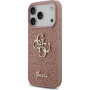 Guess Fixed Glitter 4G Metal Logo trblietavý kryt pre iPhone 17 Pro - ružový