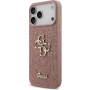 Guess Fixed Glitter 4G Metal Logo trblietavý kryt pre iPhone 17 Pro Max - ružový