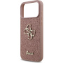 Guess Fixed Glitter 4G Metal Logo trblietavý kryt pre iPhone 17 Pro Max - ružový