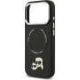 Karl Lagerfeld Karl and Choupette Heads Pins kryt s MagSafe pre iPhone 17 Pro Max - čierny