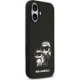 Karl Lagerfeld K&CH Sketch silikónový kryt s MagSafe pre iPhone 17 - čierny