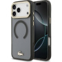 Lacoste Frosted Finish Gold Logo kryt s MagSafe pre iPhone 17 Pro Max - sivý