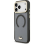 Lacoste Frosted Finish Gold Logo kryt s MagSafe pre iPhone 17 Pro Max - sivý