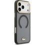 Lacoste Frosted Finish Gold Logo kryt s MagSafe pre iPhone 17 Pro Max - sivý