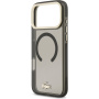 Lacoste Frosted Finish Gold Logo kryt s MagSafe pre iPhone 17 Pro Max - sivý