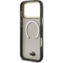 Lacoste Frosted Finish Gold Logo kryt s MagSafe pre iPhone 17 Pro Max - sivý