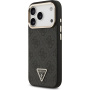 Guess 4G Triangle Logo Gold Frame kryt s MagSafe pre iPhone 17 Pro - sivý