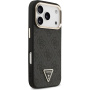 Guess 4G Triangle Logo Gold Frame kryt s MagSafe pre iPhone 17 Pro - sivý