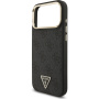 Guess 4G Triangle Logo Gold Frame kryt s MagSafe pre iPhone 17 Pro Max - šedý