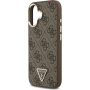 Guess 4G Triangle Logo Gold Frame kryt s MagSafe pre iPhone 17 - hnedý