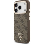Guess 4G Triangle Logo Gold Frame kryt s MagSafe pre iPhone 17 Pro - hnedý