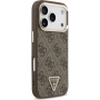 Guess 4G Triangle Logo Gold Frame kryt s MagSafe pre iPhone 17 Pro - hnedý