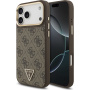 Guess 4G Triangle Logo Gold Frame kryt s MagSafe pre iPhone 17 Pro Max - hnedý