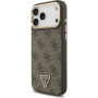 Guess 4G Triangle Logo Gold Frame kryt s MagSafe pre iPhone 17 Pro Max - hnedý