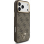Guess 4G Triangle Logo Gold Frame kryt s MagSafe pre iPhone 17 Pro Max - hnedý