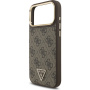 Guess 4G Triangle Logo Gold Frame kryt s MagSafe pre iPhone 17 Pro Max - hnedý