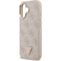Guess 4G Triangle Logo Gold Frame kryt s MagSafe pre iPhone 17 - ružový