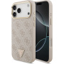 Guess 4G Triangle Logo Gold Frame kryt s MagSafe pre iPhone 17 Pro Max - ružový