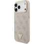 Guess 4G Triangle Logo Gold Frame kryt s MagSafe pre iPhone 17 Pro Max - ružový