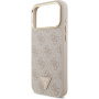 Guess 4G Triangle Logo Gold Frame kryt s MagSafe pre iPhone 17 Pro Max - ružový