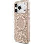 Guess IML Flowers Allover Strap kryt s pútkom a MagSafe pre iPhone 17 Pro - ružový