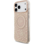 Guess IML Flowers Allover Strap kryt s pútkom a MagSafe pre iPhone 17 Pro Max - ružový