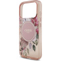 Guess IML Flowers Strap kryt s pútkom a MagSafe pre iPhone 17 Pro - ružový