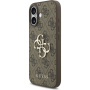 Guess 4G Metal Logo Strap kryt s pútkom pre iPhone 17 - hnedý