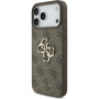 Guess 4G Metal Logo Strap kryt s pútkom pre iPhone 17 Pro Max - hnedý