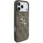 Guess 4G Metal Logo Strap kryt s pútkom pre iPhone 17 Pro Max - hnedý
