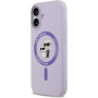 Karl Lagerfeld Karl and Choupette silikónový kryt s MagSafe pre iPhone 17 - fialový