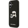 Karl Lagerfeld Double Heads silikónový kryt s MagSafe pre iPhone 17 - čierny