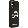 Karl Lagerfeld Double Heads silikónový kryt s MagSafe pre iPhone 17 - čierny
