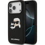 Karl Lagerfeld Double Heads silikónový kryt s MagSafe pre iPhone 17 Pro - čierny