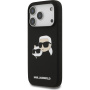 Karl Lagerfeld Double Heads silikónový kryt s MagSafe pre iPhone 17 Pro - čierny