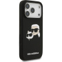 Karl Lagerfeld Double Heads silikónový kryt s MagSafe pre iPhone 17 Pro - čierny