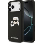 Karl Lagerfeld Double Heads silikónový kryt s MagSafe pre iPhone 17 Pro Max - čierny