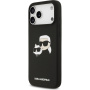 Karl Lagerfeld Double Heads silikónový kryt s MagSafe pre iPhone 17 Pro Max - čierny