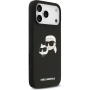 Karl Lagerfeld Double Heads silikónový kryt s MagSafe pre iPhone 17 Pro Max - čierny