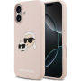 Karl Lagerfeld Double Heads silikónový kryt s MagSafe pre iPhone 17 - ružový