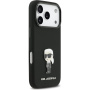 Karl Lagerfeld Metal Ikonik silikónový kryt pre iPhone 17 Pro – čierny