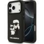 Karl Lagerfeld 3D Rubber Karl and Choupette kryt pre iPhone 17 Pro - čierny
